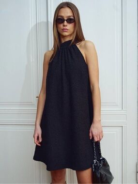 Joie Black “Caviar” Halter Mini Dress